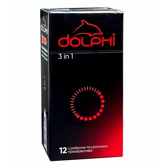 Презервативи Dolphi 3в1 ребристо-точкові 12 шт